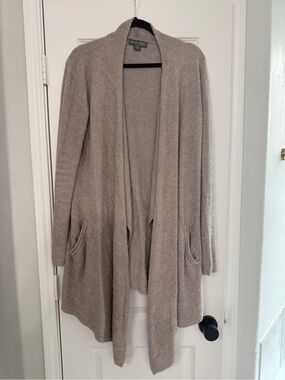 Barefoot CozyLite Open-Front Taupe Shawl Sweater Cardigan